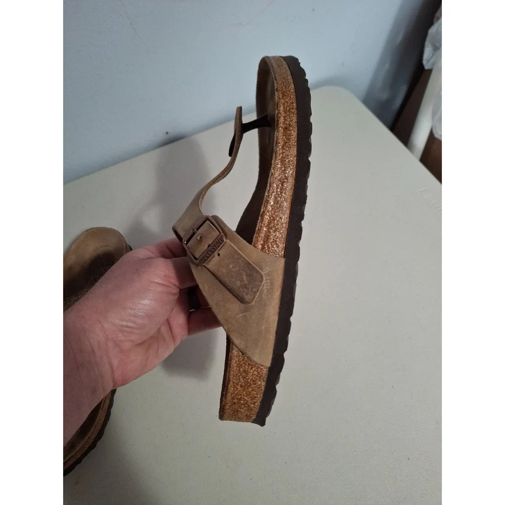 Birkenstock Womens Gizeh Tabacco Oiled Leather Thong Sandals Size 41‎ US 10